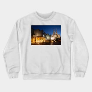 Cologne Cathedral and Philharmonic Hall at dusk, Cologne, Germany Crewneck Sweatshirt